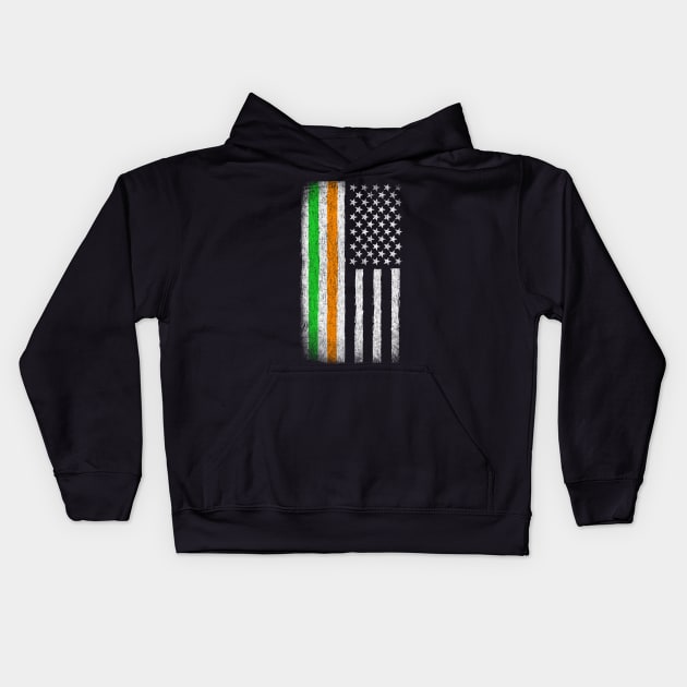 Irish American Heritage Pride Flag Vintage Kids Hoodie by zurcnami